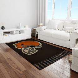 nfl cleveland browns football team logo rectangle area rug light room clb31