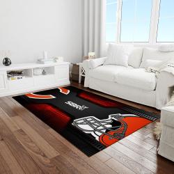 nfl cleveland browns football team logo rectangle area rug light room clb32