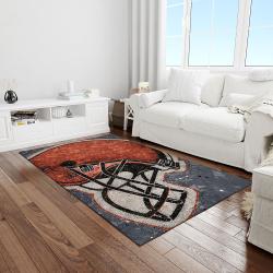 nfl cleveland browns football team logo rectangle area rug light room clb36