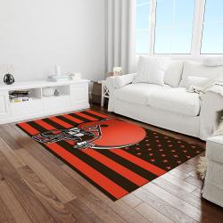 nfl cleveland browns football team logo rectangle area rug light room clb40
