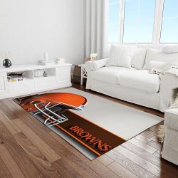 nfl cleveland browns football team logo rectangle area rug light room clb44
