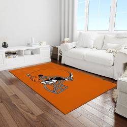 nfl cleveland browns football team logo rectangle area rug light room clb49