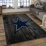 nfl dallas cowboys football team logo rectangle area rug dark room dcb02