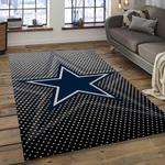 nfl dallas cowboys football team logo rectangle area rug dark room dcb30