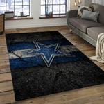 nfl dallas cowboys football team logo rectangle area rug dark room dcb36