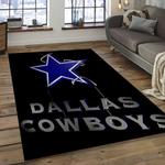 nfl dallas cowboys football team logo rectangle area rug dark room dcb41