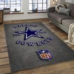 nfl dallas cowboys football team logo rectangle area rug dark room dcb48