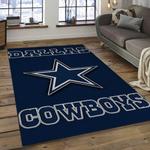 nfl dallas cowboys football team logo rectangle area rug dark room dcb50