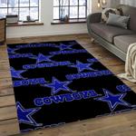 nfl dallas cowboys football team logo rectangle area rug dark room dcb60