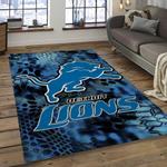 nfl detroit lions football team logo rectangle area rug dark room dl04