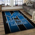 nfl detroit lions football team logo rectangle area rug dark room dl07