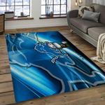 nfl detroit lions football team logo rectangle area rug dark room dl12