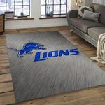 nfl detroit lions football team logo rectangle area rug dark room dl14