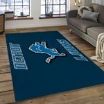 nfl detroit lions football team logo rectangle area rug dark room dl16