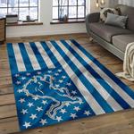 nfl detroit lions football team logo rectangle area rug dark room dl18