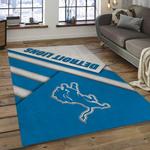 nfl detroit lions football team logo rectangle area rug dark room dl23