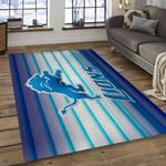 nfl detroit lions football team logo rectangle area rug dark room dl25