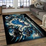nfl detroit lions football team logo rectangle area rug dark room dl29