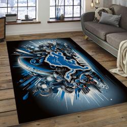 NFL Detroit Lions Rectangle Rug Personalized Non-Slip Carpet Gift For Football Fans DL30