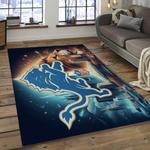 nfl detroit lions football team logo rectangle area rug dark room dl31