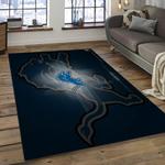 nfl detroit lions football team logo rectangle area rug dark room dl34