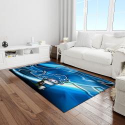 nfl detroit lions football team logo rectangle area rug light room dl12