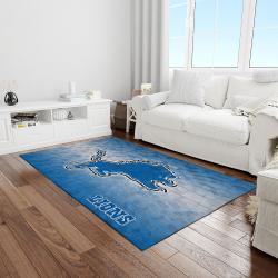 nfl detroit lions football team logo rectangle area rug light room dl20