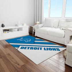 nfl detroit lions football team logo rectangle area rug light room dl23