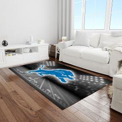 nfl detroit lions football team logo rectangle area rug light room dl24