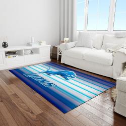 nfl detroit lions football team logo rectangle area rug light room dl25