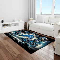 nfl detroit lions football team logo rectangle area rug light room dl29