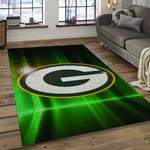 nfl green bay packers football team logo rectangle area rug dark room gbp01