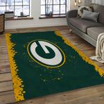 nfl green bay packers football team logo rectangle area rug dark room gbp02