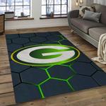 nfl green bay packers football team logo rectangle area rug dark room gbp03