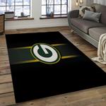 nfl green bay packers football team logo rectangle area rug dark room gbp06