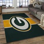 nfl green bay packers football team logo rectangle area rug dark room gbp07