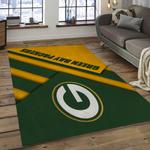 nfl green bay packers football team logo rectangle area rug dark room gbp10