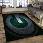 nfl green bay packers football team logo rectangle area rug dark room gbp14