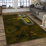 nfl green bay packers football team logo rectangle area rug dark room gbp17