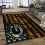 nfl green bay packers football team logo rectangle area rug dark room gbp21