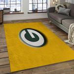 nfl green bay packers football team logo rectangle area rug dark room gbp28