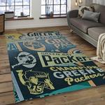 nfl green bay packers football team logo rectangle area rug dark room gbp33