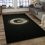 nfl green bay packers football team logo rectangle area rug dark room gbp34