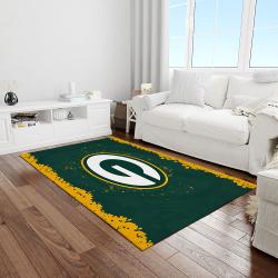 nfl green bay packers football team logo rectangle area rug light room gbp02
