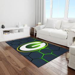 nfl green bay packers football team logo rectangle area rug light room gbp03