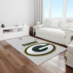 nfl green bay packers football team logo rectangle area rug light room gbp04