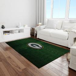 nfl green bay packers football team logo rectangle area rug light room gbp08