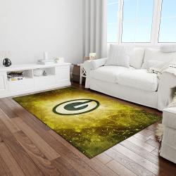 nfl green bay packers football team logo rectangle area rug light room gbp19