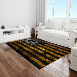 nfl green bay packers football team logo rectangle area rug light room gbp21