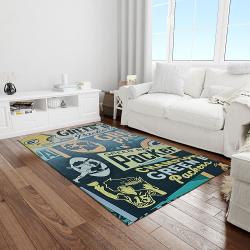 nfl green bay packers football team logo rectangle area rug light room gbp33